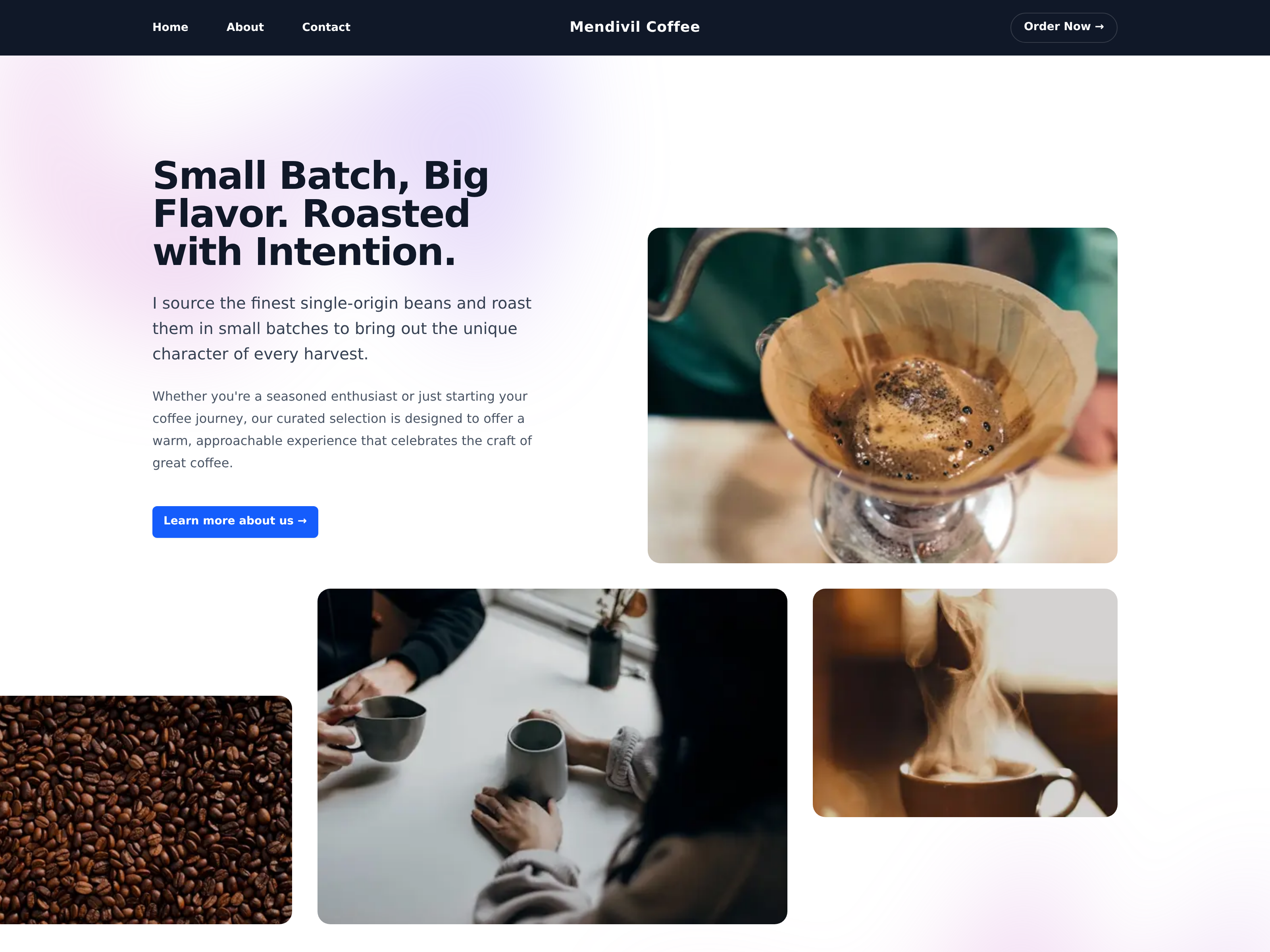 Mendivil Coffee storefront screenshot